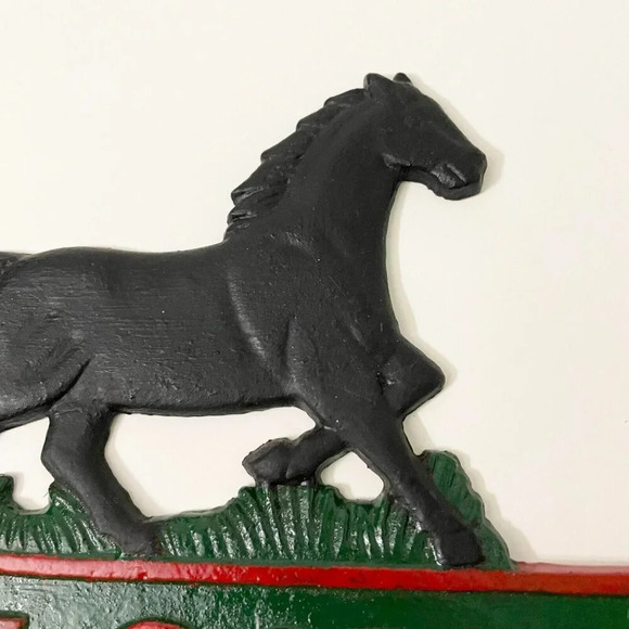 Cast  Iron Horse Welcome Door Hanger Sign Farmhouse Decor - Picture 5 of 16